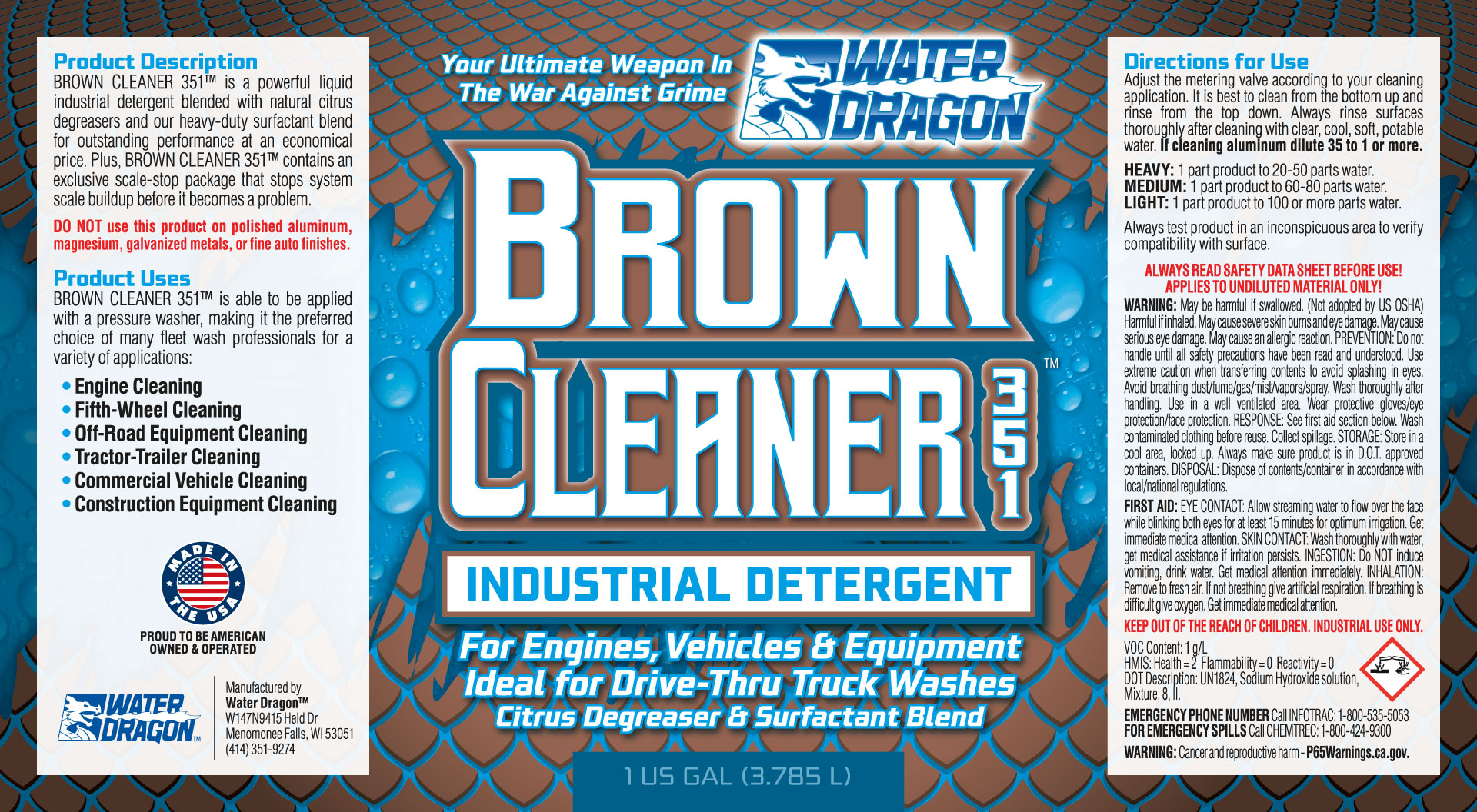 Water Dragon Brown Cleaner for Sale in Milwaukee, WI