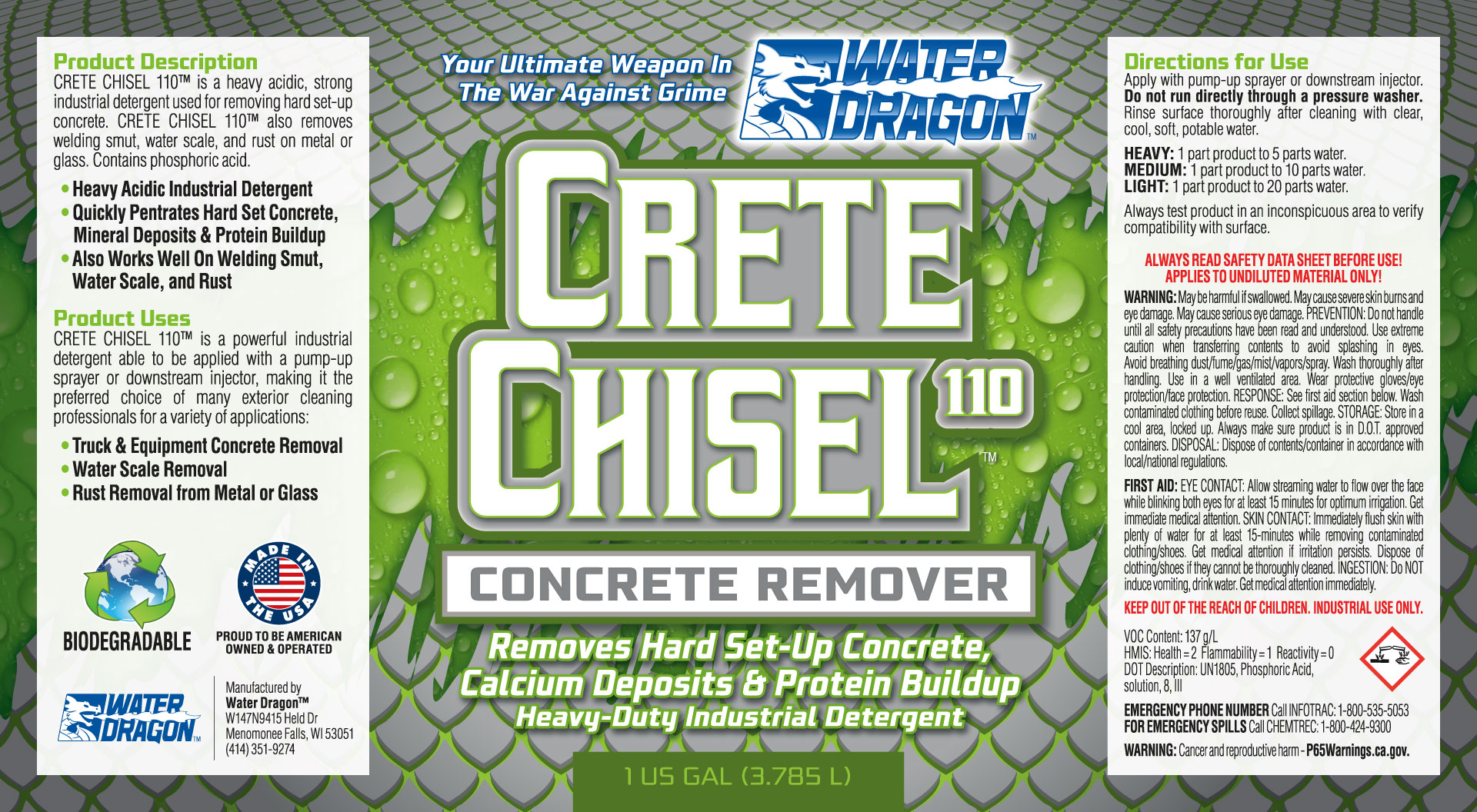 Water Dragon Crete Chisel for Sale in Milwaukee, WI